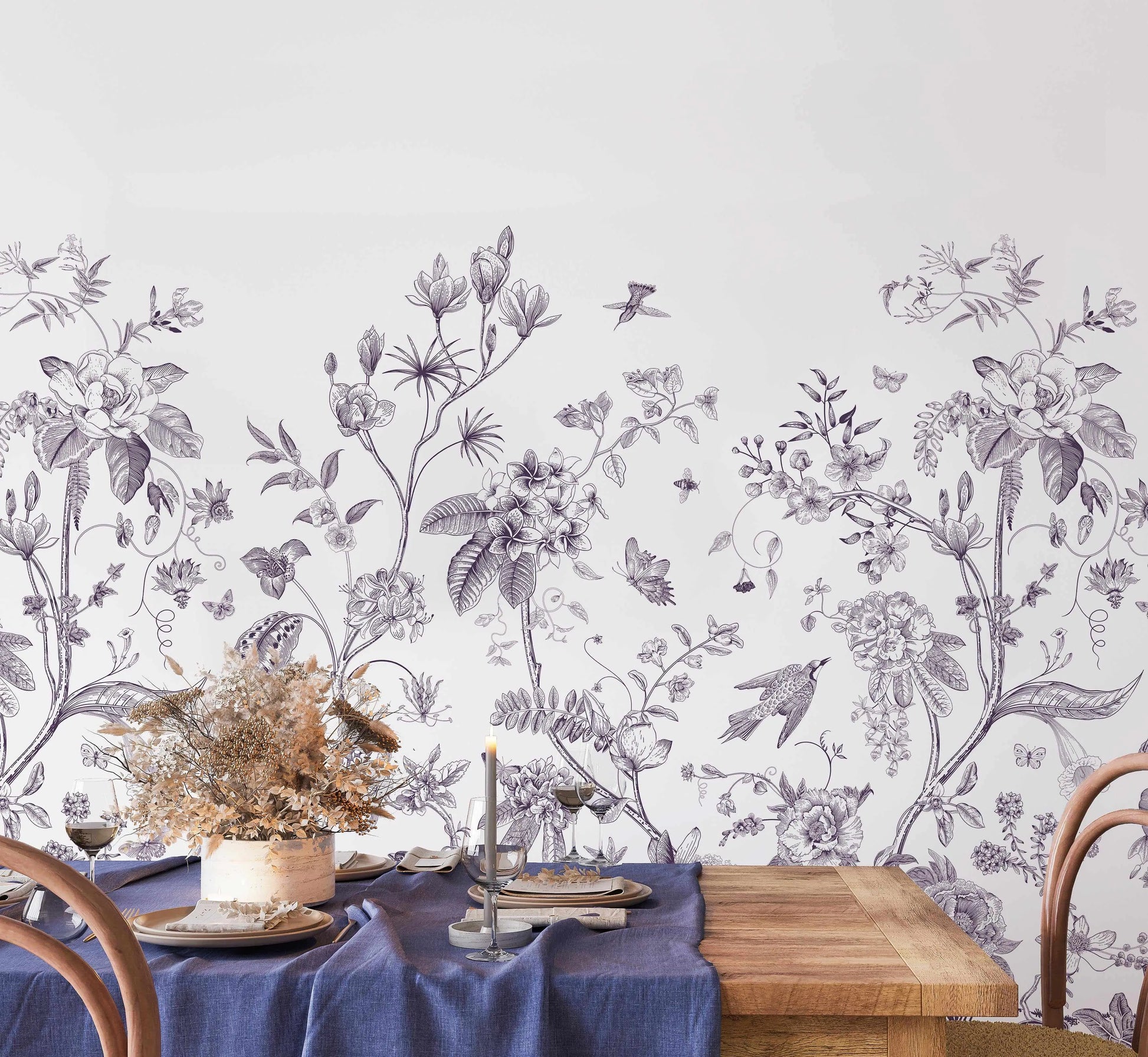 Bloom in Plum Wallpaper from Olive et Oriel where you can shop wallpaper and artworks online