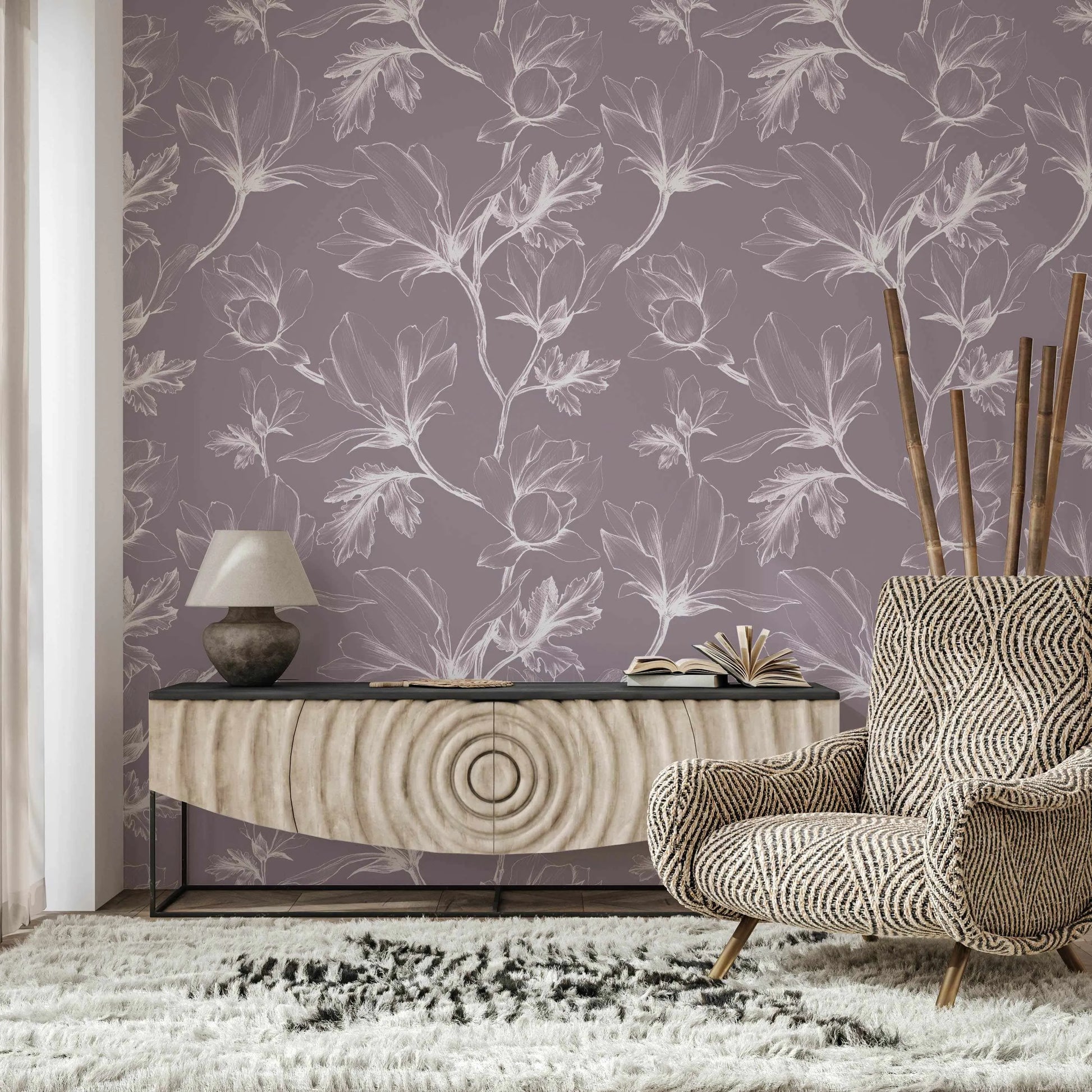 Autumn in Bloom Wallpaper from Olive et Oriel where you can shop wallpaper and artworks online