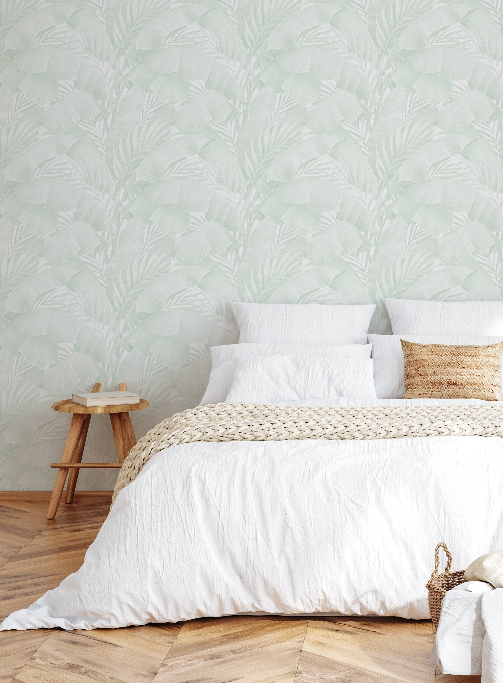 Palmy Canopy in Sage Green Wallpaper