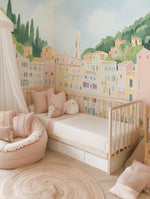 Candy Coloured Coast Line Wallpaper Mural