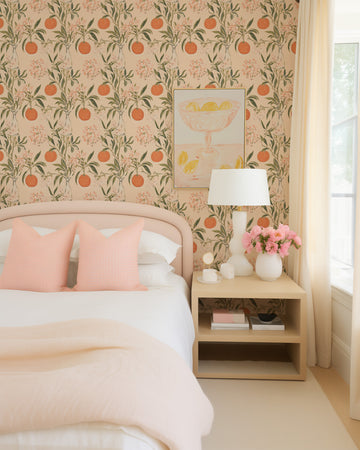 Les Oranges Wallpaper from Olive et Oriel where you can shop wallpaper and artworks online