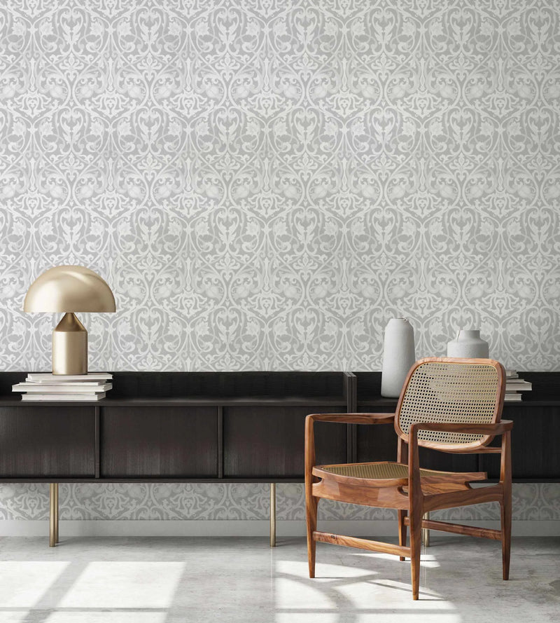 Moody Damask Wallpaper from Olive et Oriel where you can shop wallpaper and artworks online