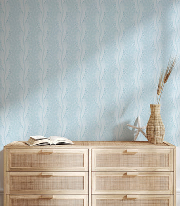 Past the Reef in Light Blue Wallpaper from Olive et Oriel where you can shop wallpaper and artworks online