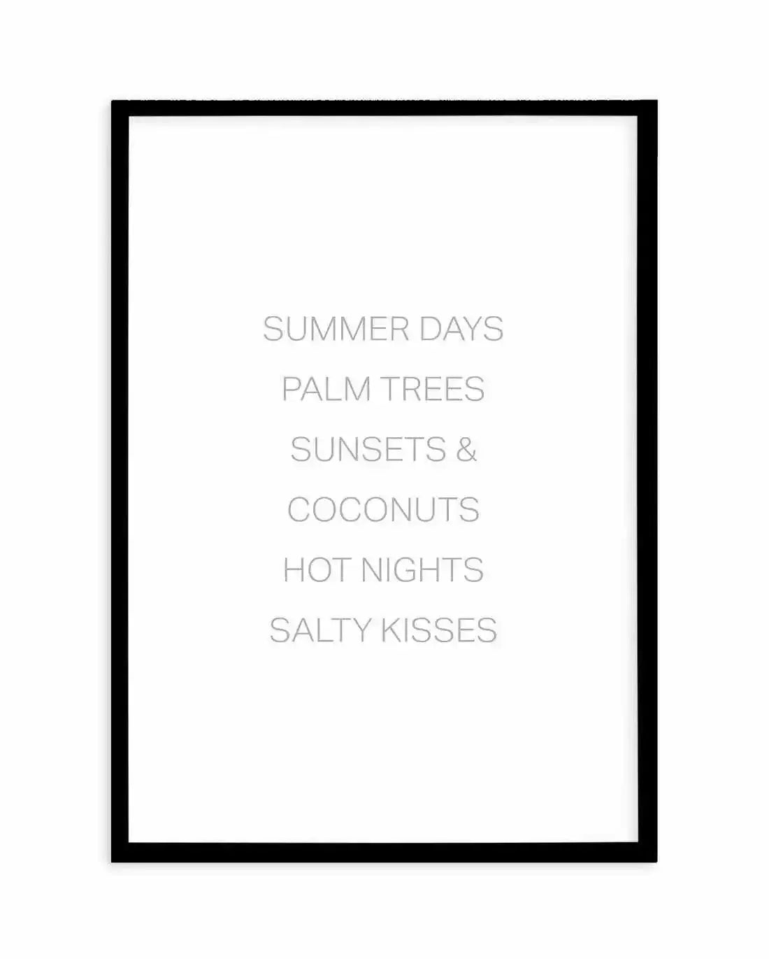 Summer Essentials Art Print-PRINT-Olive et Oriel-Olive et Oriel-A4 | 8.3" x 11.7" | 21 x 29.7cm-Black-With White Border-Buy-Australian-Art-Prints-Online-with-Olive-et-Oriel-Your-Artwork-Specialists-Austrailia-Decorate-With-Coastal-Photo-Wall-Art-Prints-From-Our-Beach-House-Artwork-Collection-Fine-Poster-and-Framed-Artwork