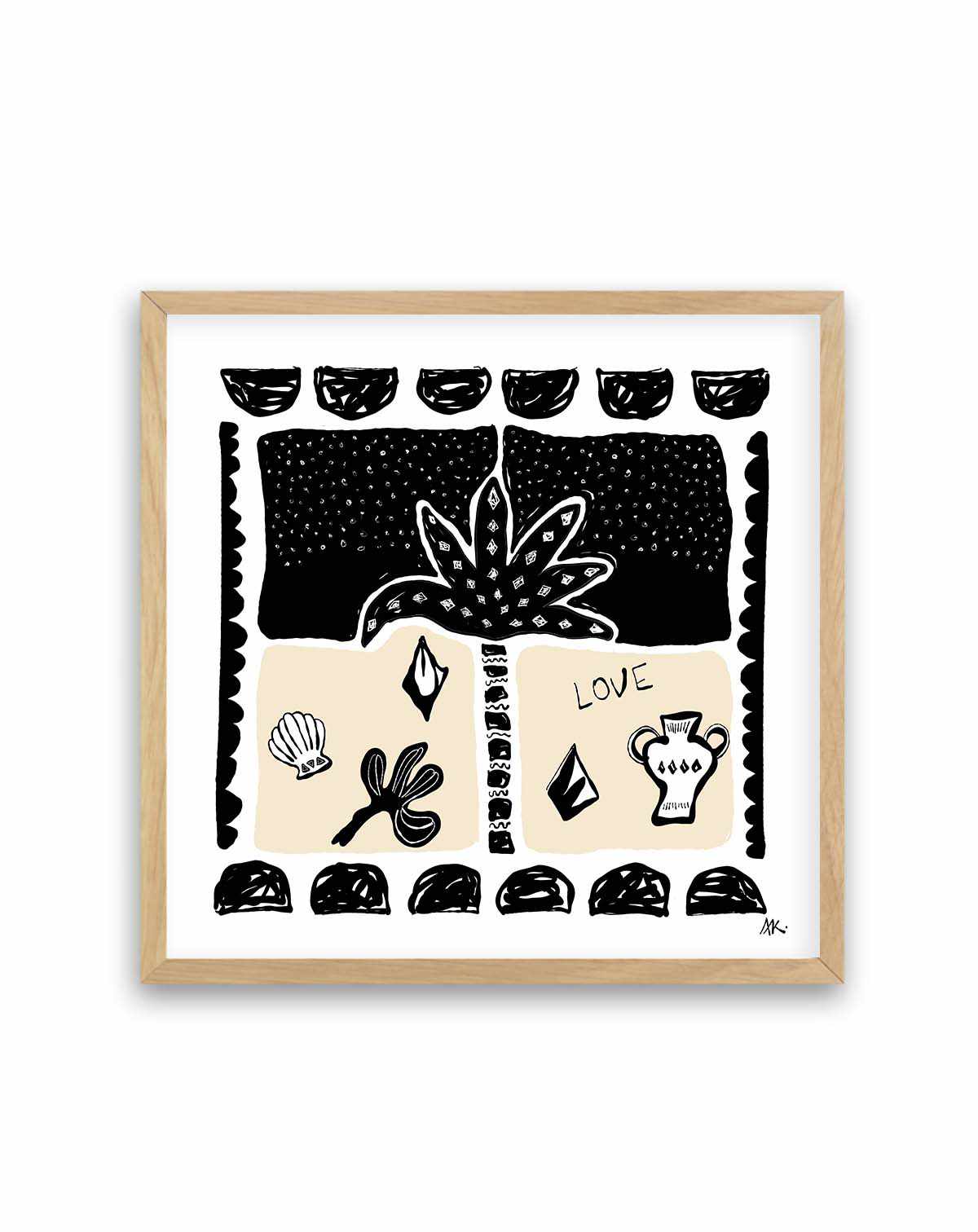 Summer Nights Beige Black by Anne Korako | Art Print