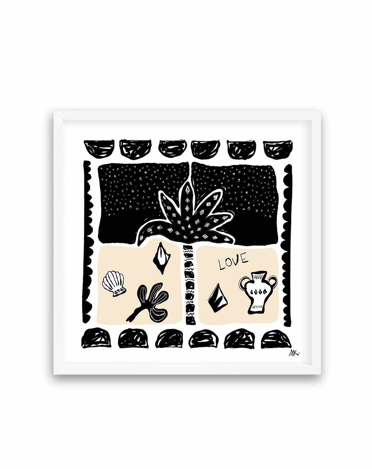 Summer Nights Beige Black by Anne Korako | Art Print