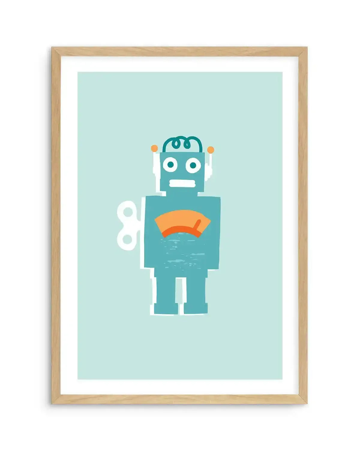 Super Robot Art Print-PRINT-Olive et Oriel-Olive et Oriel-A5 | 5.8" x 8.3" | 14.8 x 21cm-Oak-With White Border-Buy-Australian-Art-Prints-Online-with-Olive-et-Oriel-Your-Artwork-Specialists-Austrailia-Decorate-With-Coastal-Photo-Wall-Art-Prints-From-Our-Beach-House-Artwork-Collection-Fine-Poster-and-Framed-Artwork