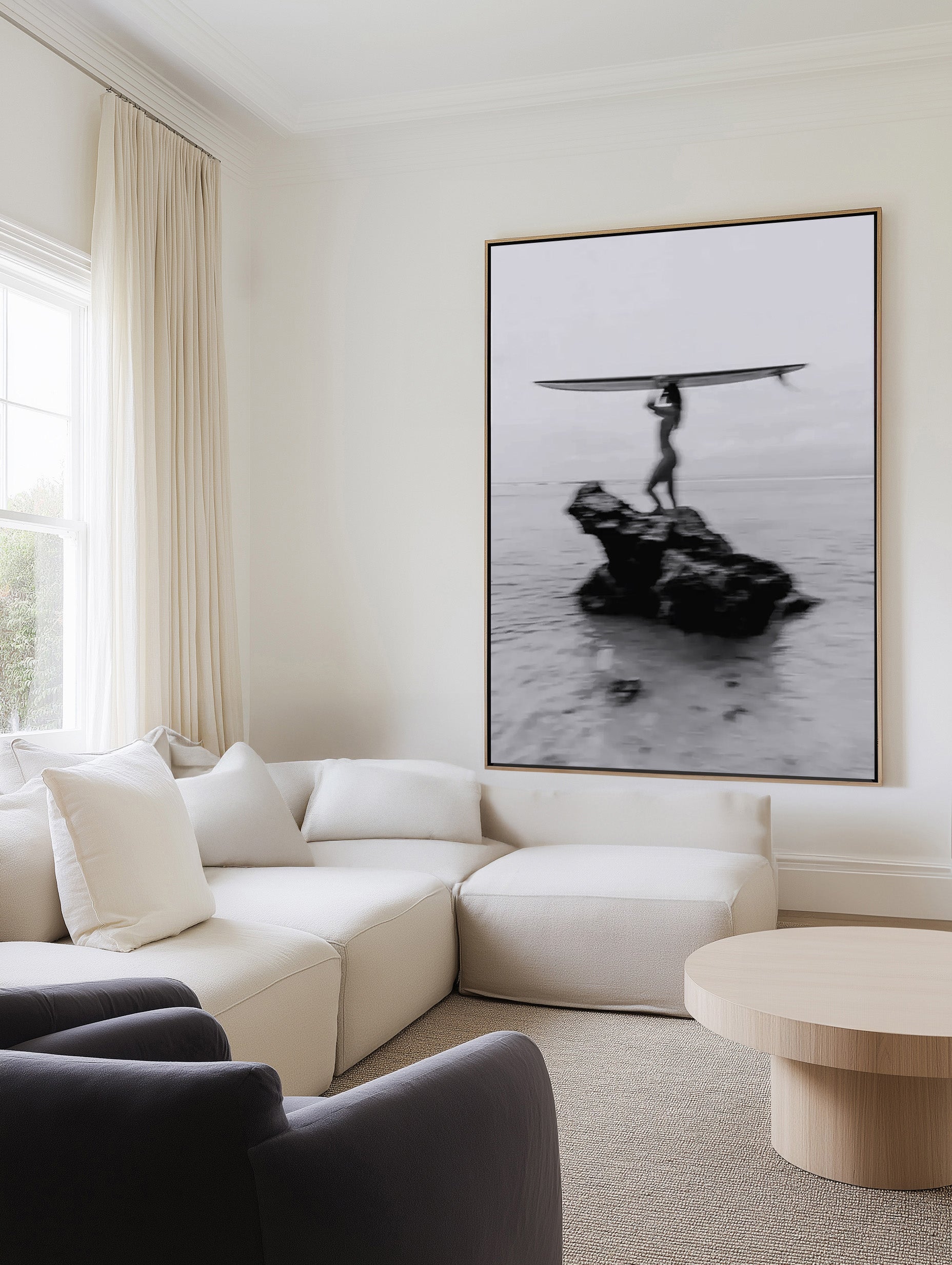Surf Check by Mario Stefanelli | Framed Canvas Art Print