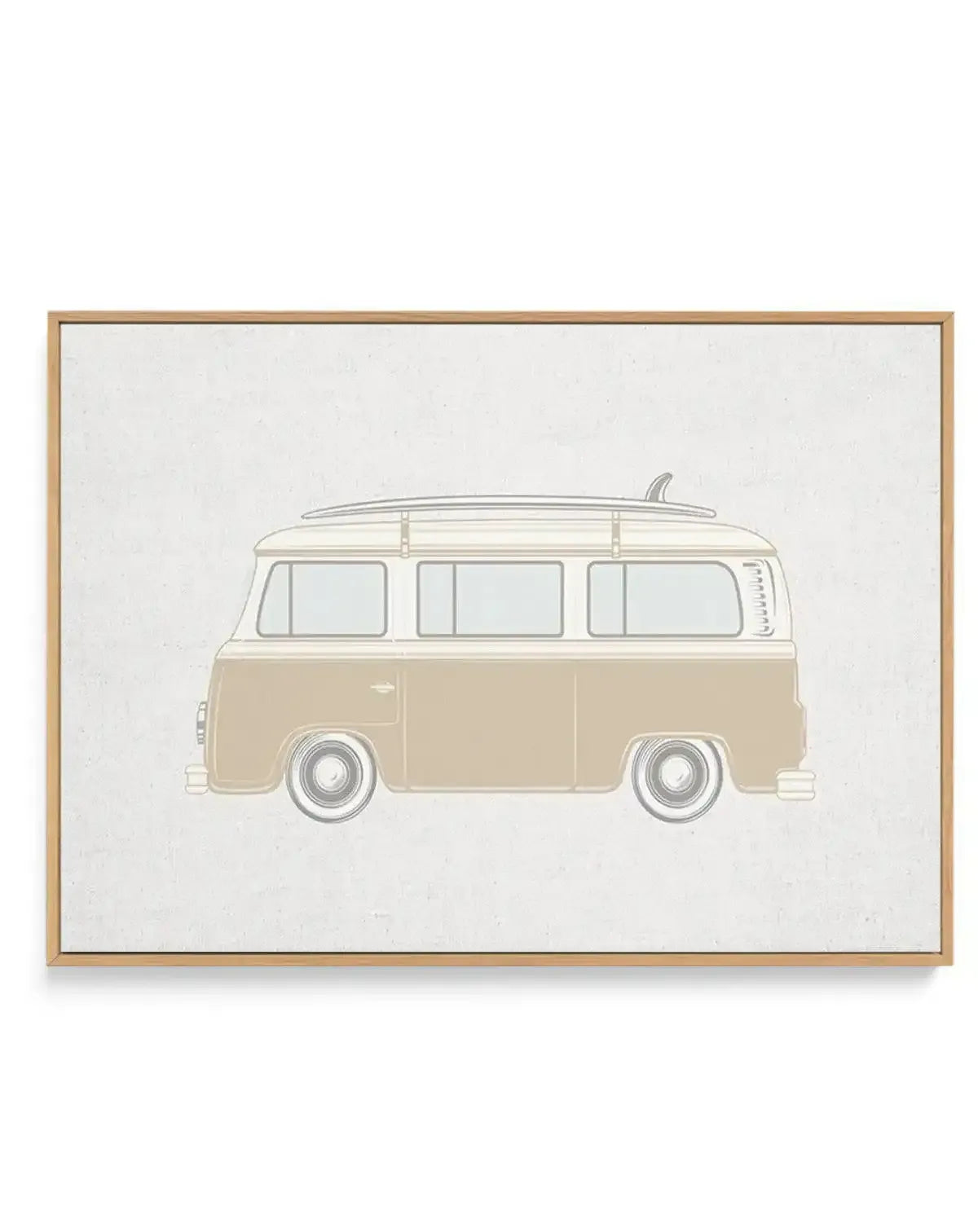 Surf Van on Linen | Framed Canvas-CANVAS-You can shop wall art online with Olive et Oriel for everything from abstract art to fun kids wall art. Our beautiful modern art prints and canvas art are available from large canvas prints to wall art paintings and our proudly Australian artwork collection offers only the highest quality framed large wall art and canvas art Australia - You can buy fashion photography prints or Hampton print posters and paintings on canvas from Olive et Oriel and have the