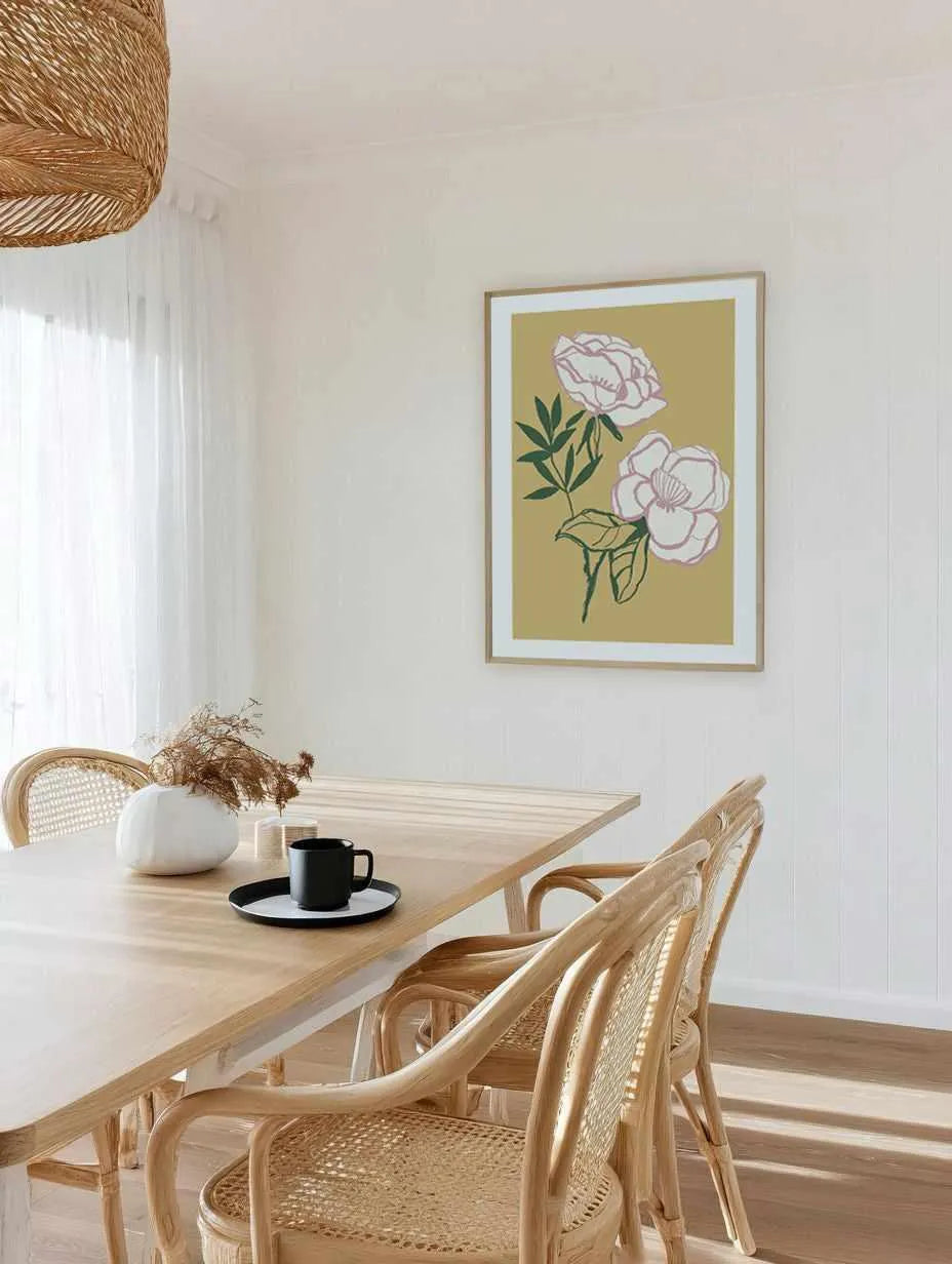 Sweet Peonies Art Print from Olive et Oriel where you can shop wallpaper and artworks online
