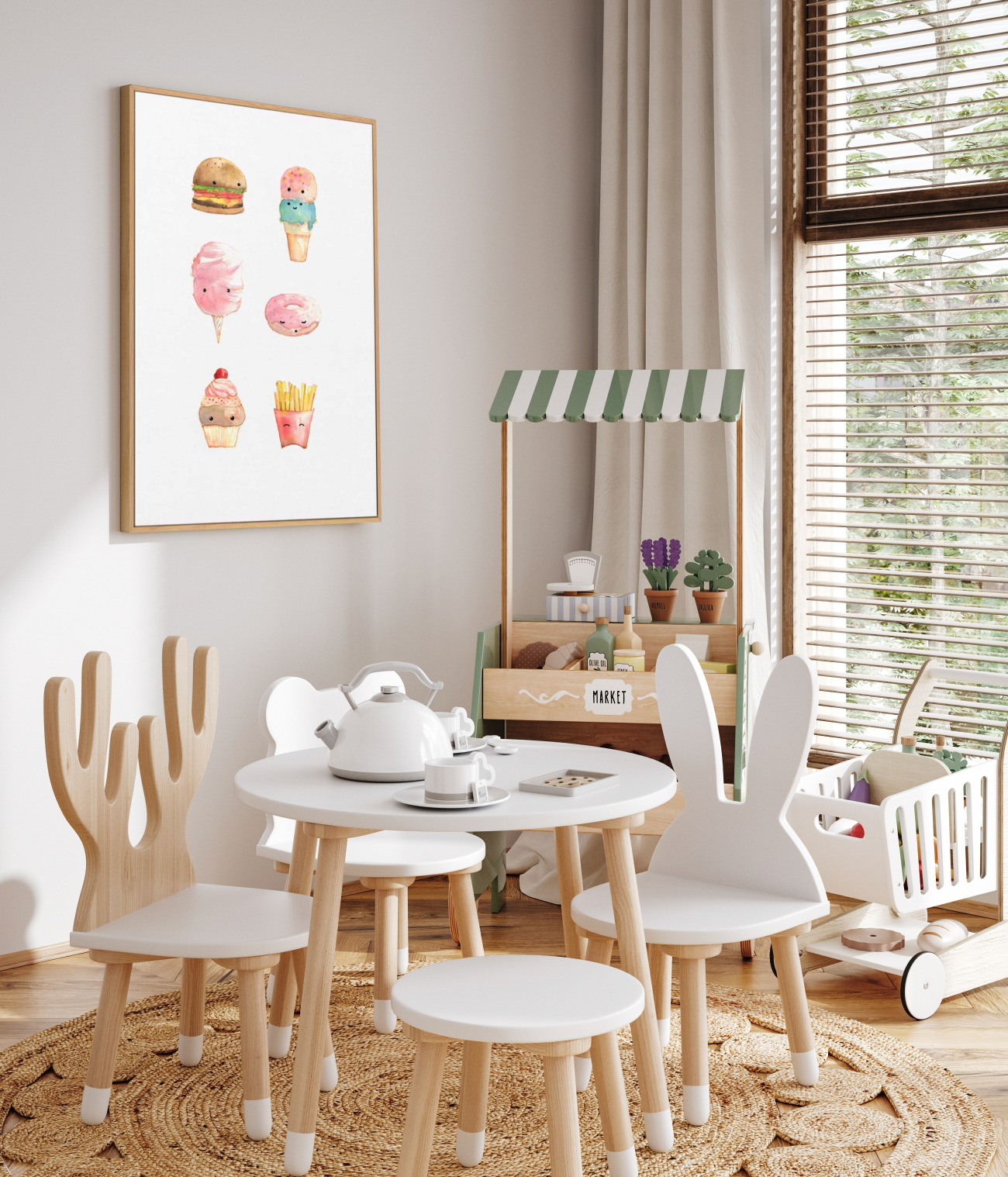 Sweet Shop | Framed Canvas Art Print from Olive et Oriel where you can shop wallpaper and artworks online