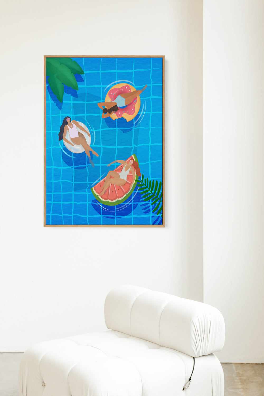 Swimming Pool Ladies by Petra Lizde | Framed Canvas Art Print