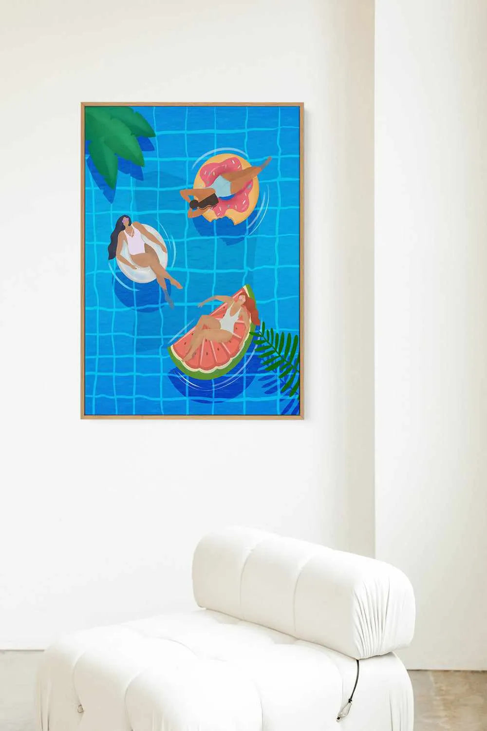 Swimming Pool Ladies by Petra Lizde | Framed Canvas Art Print from Olive et Oriel where you can shop wallpaper and artworks online