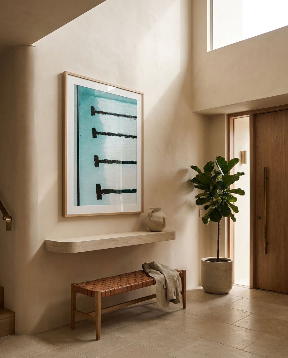 When In Bondi Sydney Bondi photo wall art framed print styled extra large in a coastal Australian living space at Olive et Oriel