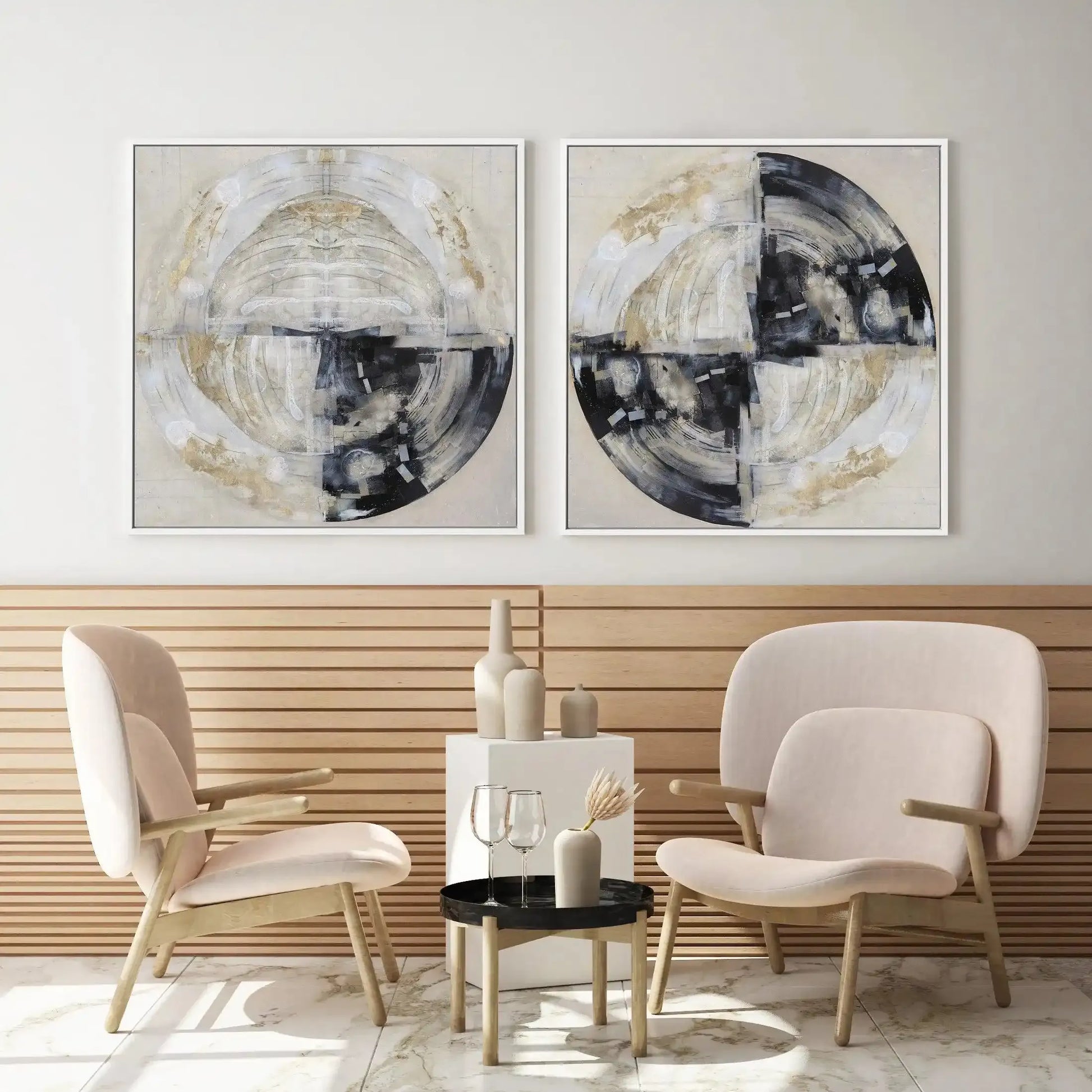 Symmetry I SQ Framed Canvas-CANVAS-You can shop wall art online with Olive et Oriel for everything from abstract art to fun kids wall art. Our beautiful modern art prints and canvas art are available from large canvas prints to wall art paintings and our proudly Australian artwork collection offers only the highest quality framed large wall art and canvas art Australia - You can buy fashion photography prints or Hampton print posters and paintings on canvas from Olive et Oriel and have them deli