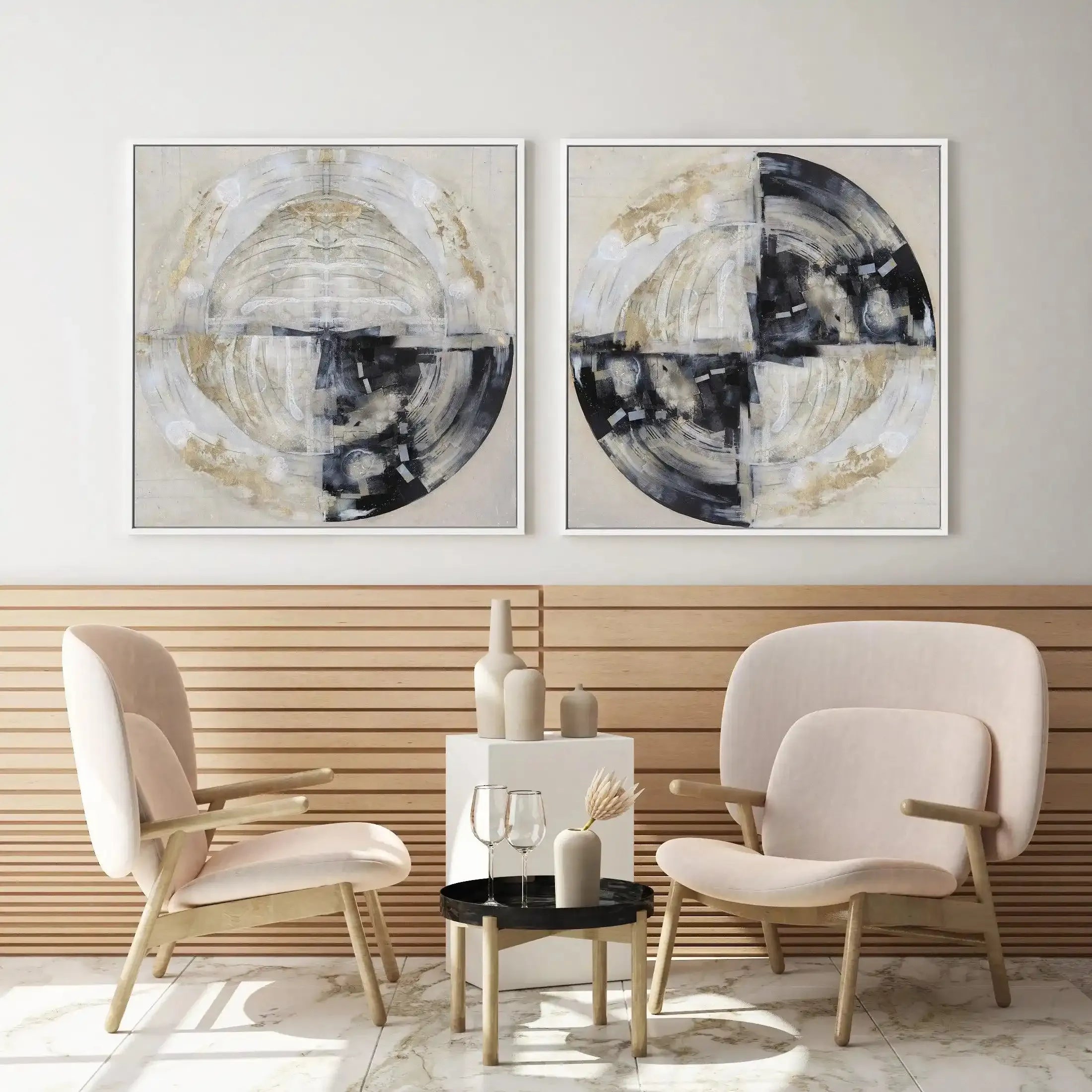 Symmetry I SQ Framed Canvas-CANVAS-You can shop wall art online with Olive et Oriel for everything from abstract art to fun kids wall art. Our beautiful modern art prints and canvas art are available from large canvas prints to wall art paintings and our proudly Australian artwork collection offers only the highest quality framed large wall art and canvas art Australia - You can buy fashion photography prints or Hampton print posters and paintings on canvas from Olive et Oriel and have them deli