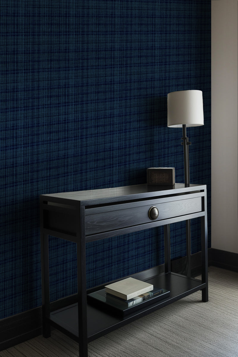 Vaucluse in Navy Commercial Vinyl Wallcovering