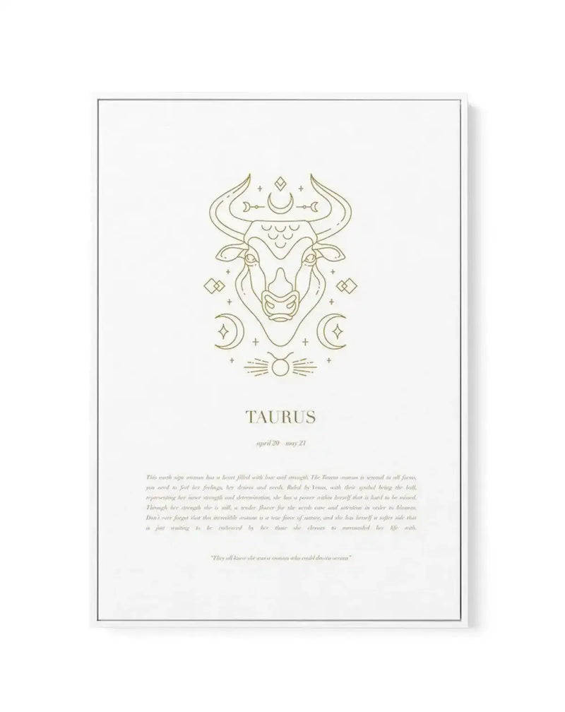 Taurus | Celestial Zodiac | Framed Canvas Art Print art print
