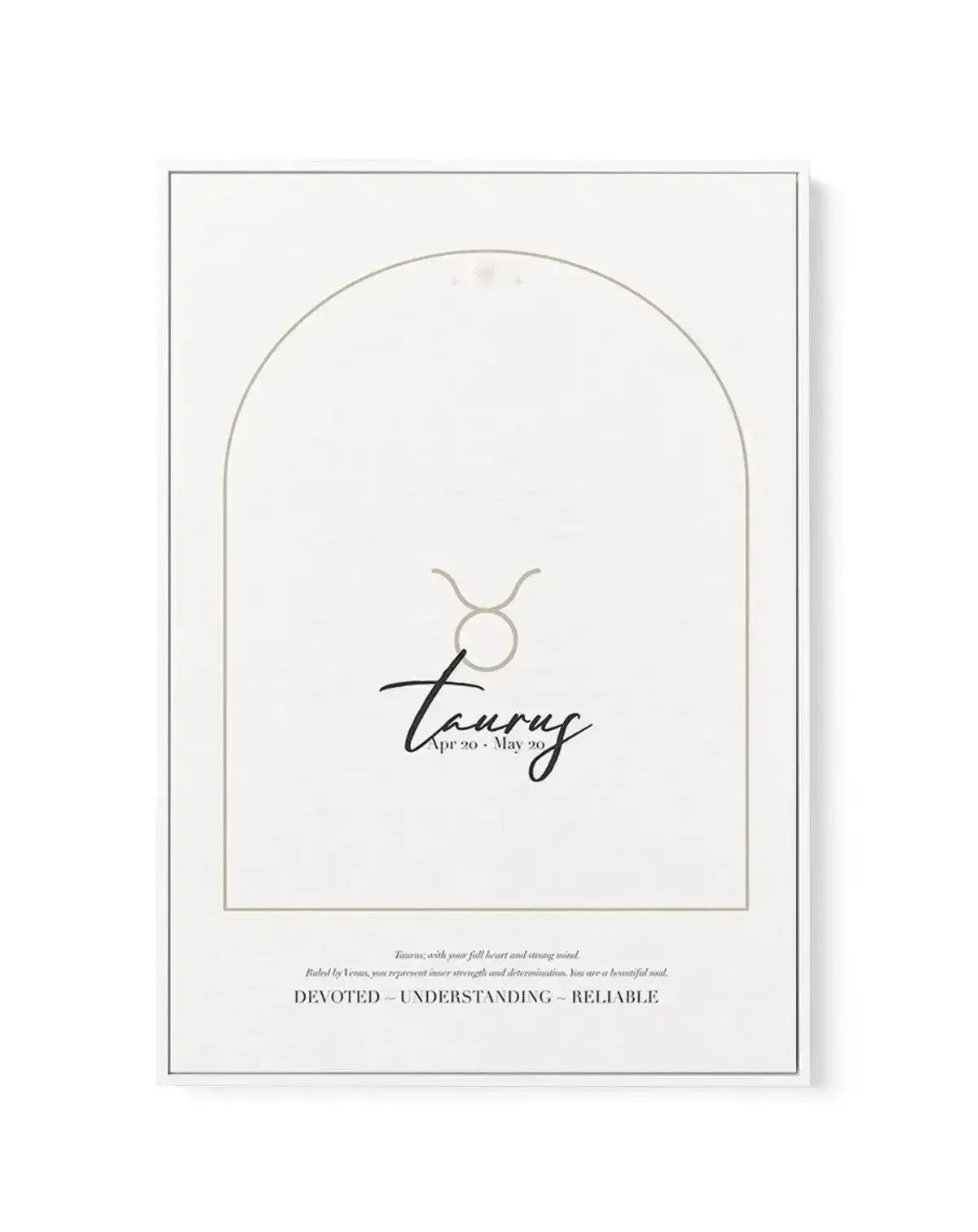 Taurus Star Sign | Framed Canvas-CANVAS-You can shop wall art online with Olive et Oriel for everything from abstract art to fun kids wall art. Our beautiful modern art prints and canvas art are available from large canvas prints to wall art paintings and our proudly Australian artwork collection offers only the highest quality framed large wall art and canvas art Australia - You can buy fashion photography prints or Hampton print posters and paintings on canvas from Olive et Oriel and have them