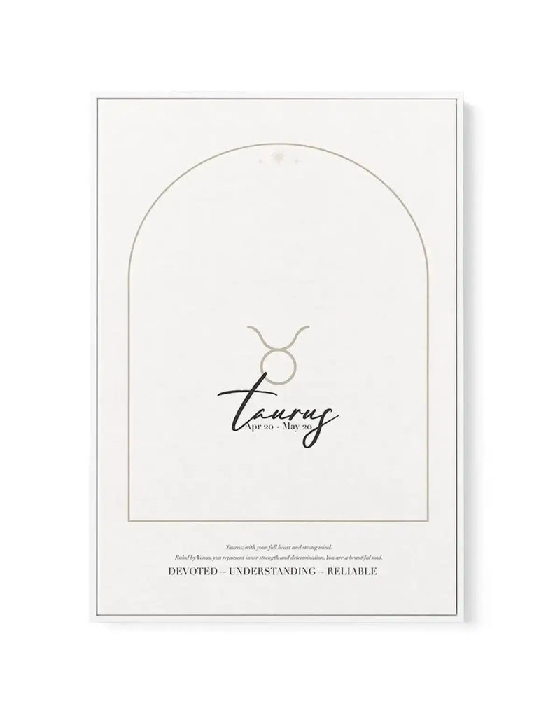 Taurus Star Sign | Framed Canvas-CANVAS-You can shop wall art online with Olive et Oriel for everything from abstract art to fun kids wall art. Our beautiful modern art prints and canvas art are available from large canvas prints to wall art paintings and our proudly Australian artwork collection offers only the highest quality framed large wall art and canvas art Australia - You can buy fashion photography prints or Hampton print posters and paintings on canvas from Olive et Oriel and have them