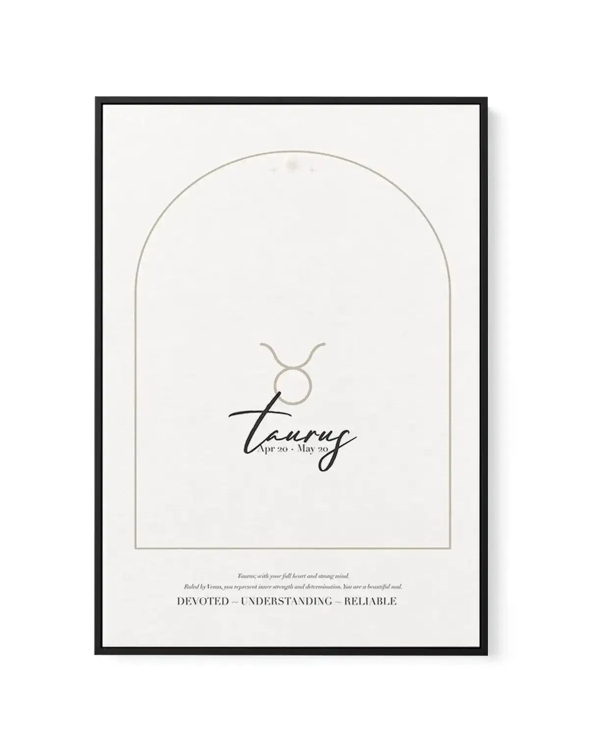 Taurus Star Sign | Framed Canvas-CANVAS-You can shop wall art online with Olive et Oriel for everything from abstract art to fun kids wall art. Our beautiful modern art prints and canvas art are available from large canvas prints to wall art paintings and our proudly Australian artwork collection offers only the highest quality framed large wall art and canvas art Australia - You can buy fashion photography prints or Hampton print posters and paintings on canvas from Olive et Oriel and have them