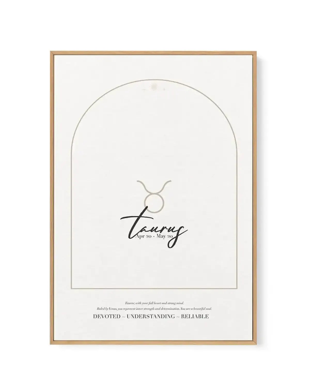 Taurus Star Sign | Framed Canvas-CANVAS-You can shop wall art online with Olive et Oriel for everything from abstract art to fun kids wall art. Our beautiful modern art prints and canvas art are available from large canvas prints to wall art paintings and our proudly Australian artwork collection offers only the highest quality framed large wall art and canvas art Australia - You can buy fashion photography prints or Hampton print posters and paintings on canvas from Olive et Oriel and have them