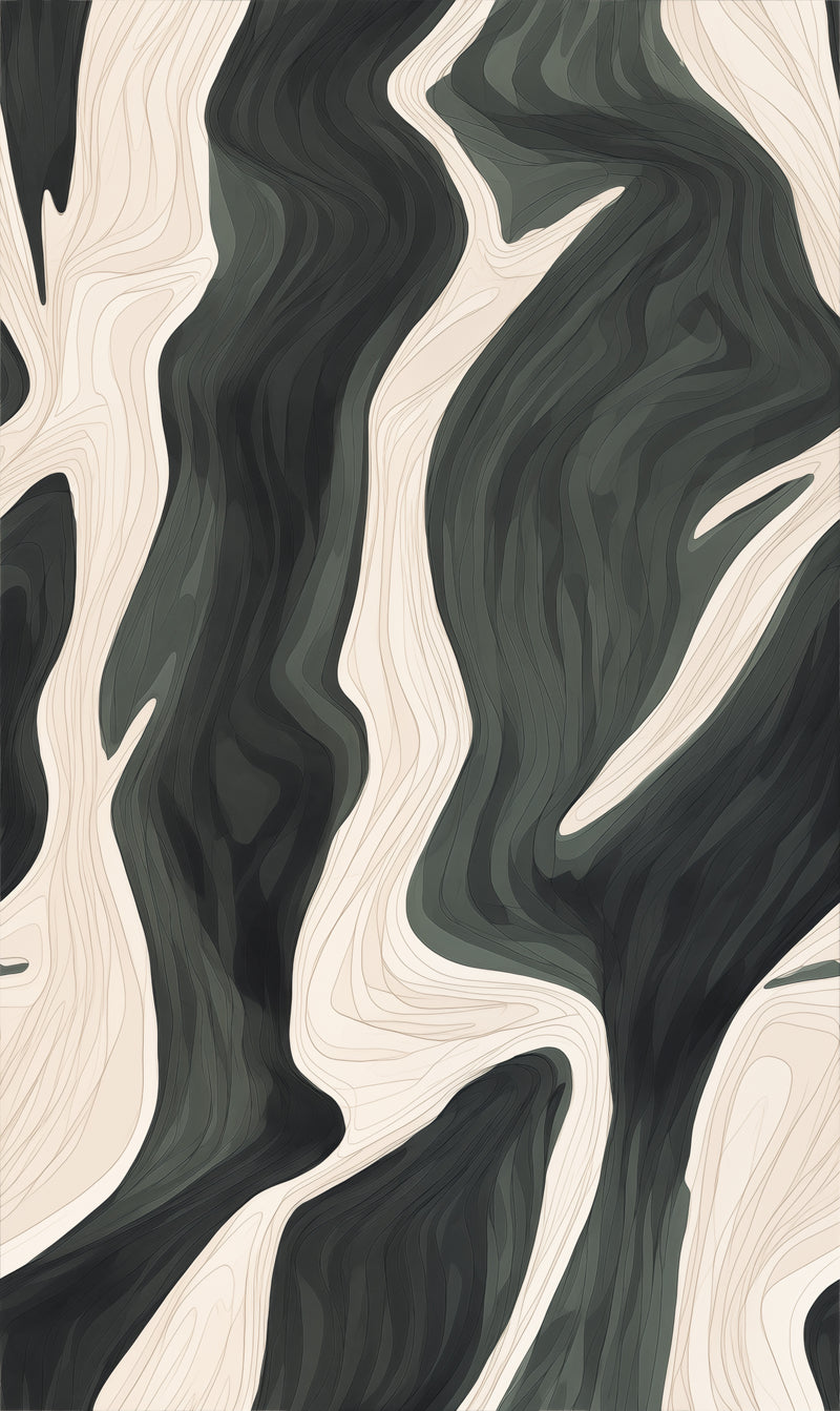 Bellagio Abstract in Green & Beige Commercial Vinyl Wallpaper from Olive et Oriel where you can shop wallpaper and artworks online