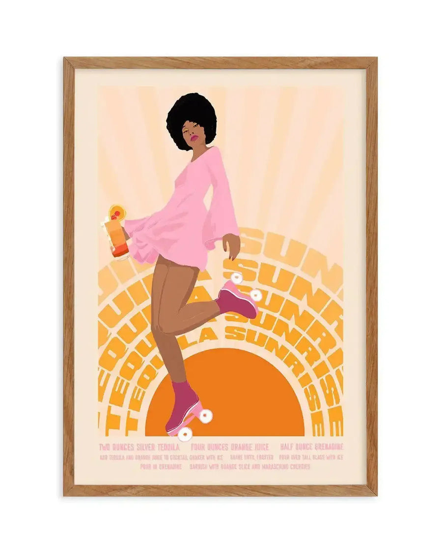 Tequila Sunrise By Jenny Liz Rome Art Print orange vintage art print