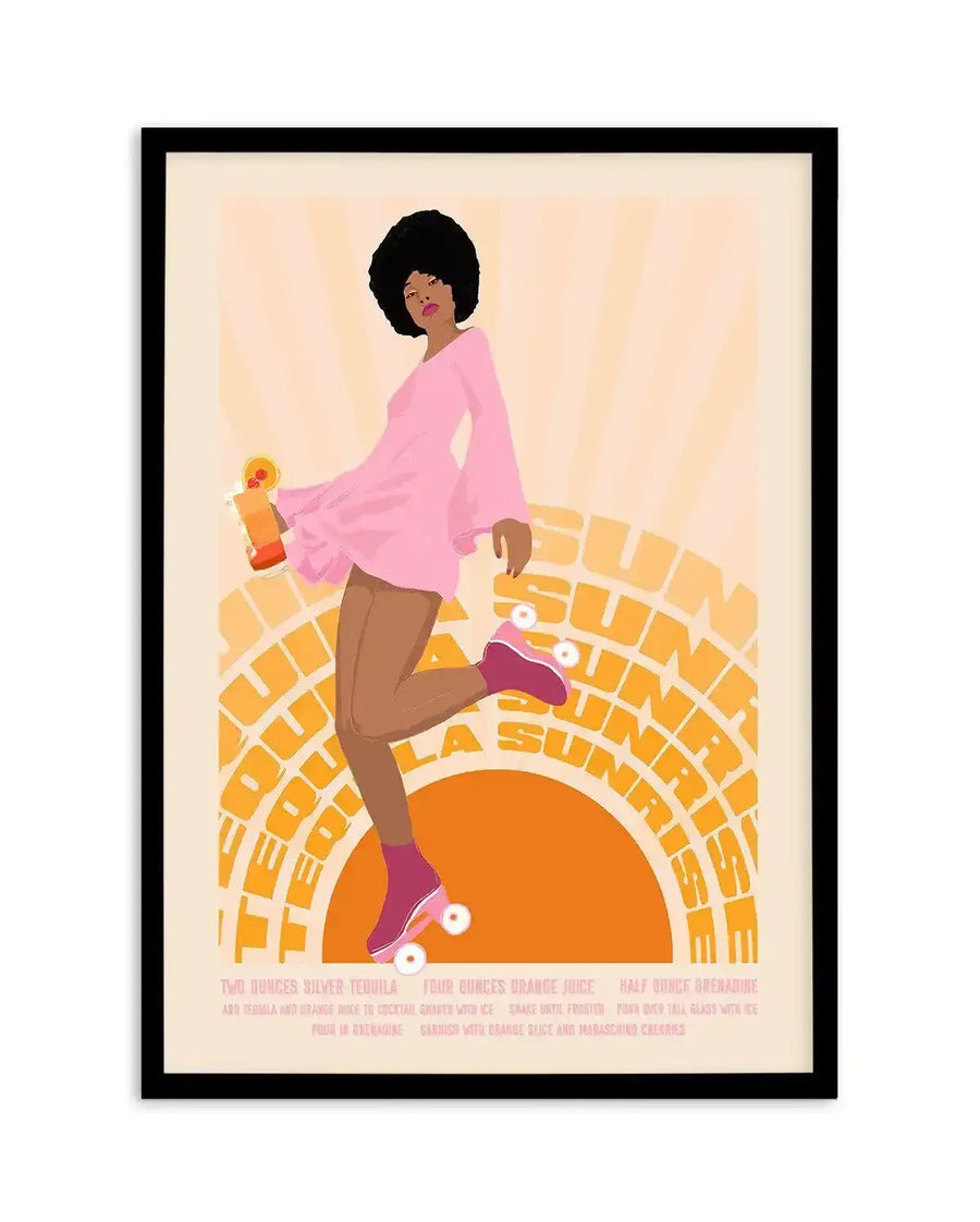 Tequila Sunrise By Jenny Liz Rome Art Print orange vintage art print