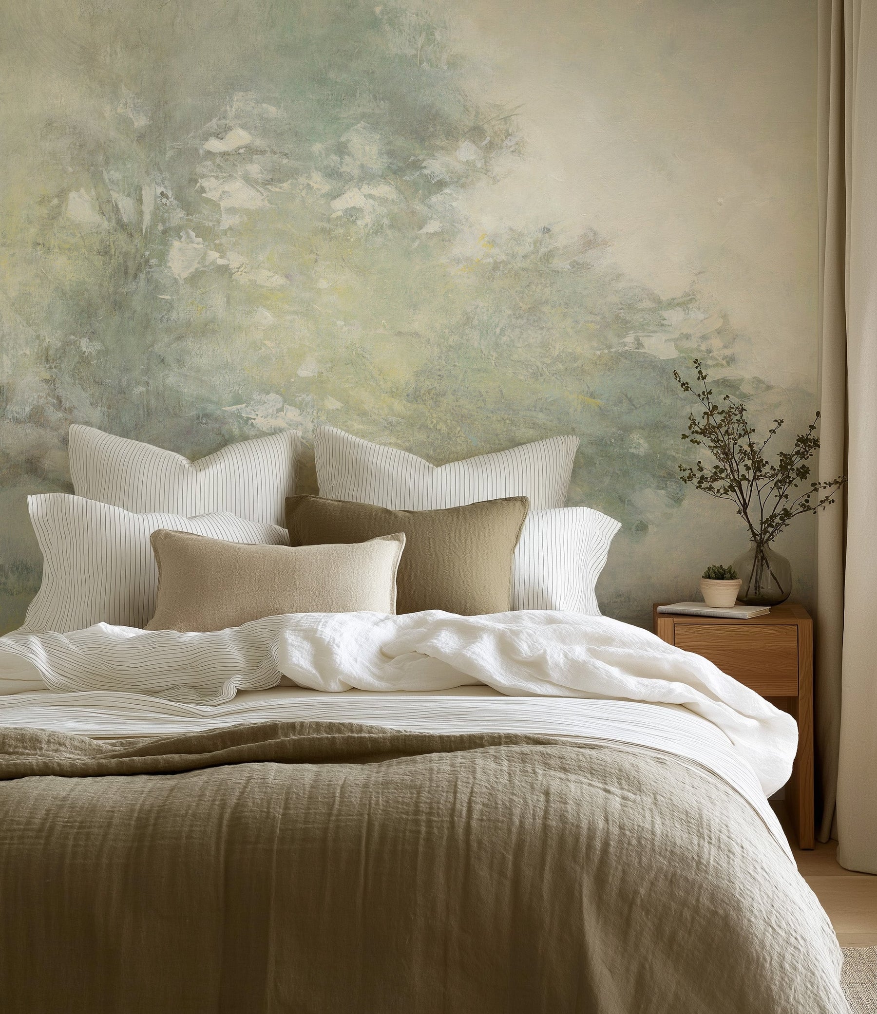 The Canopy Painted Mural Wallpaper from Olive et Oriel where you can shop wallpaper and artworks online