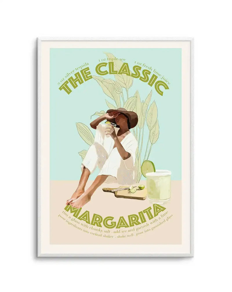 The Classic Margarita By Jenny Liz Rome Art Print blue vintage art print