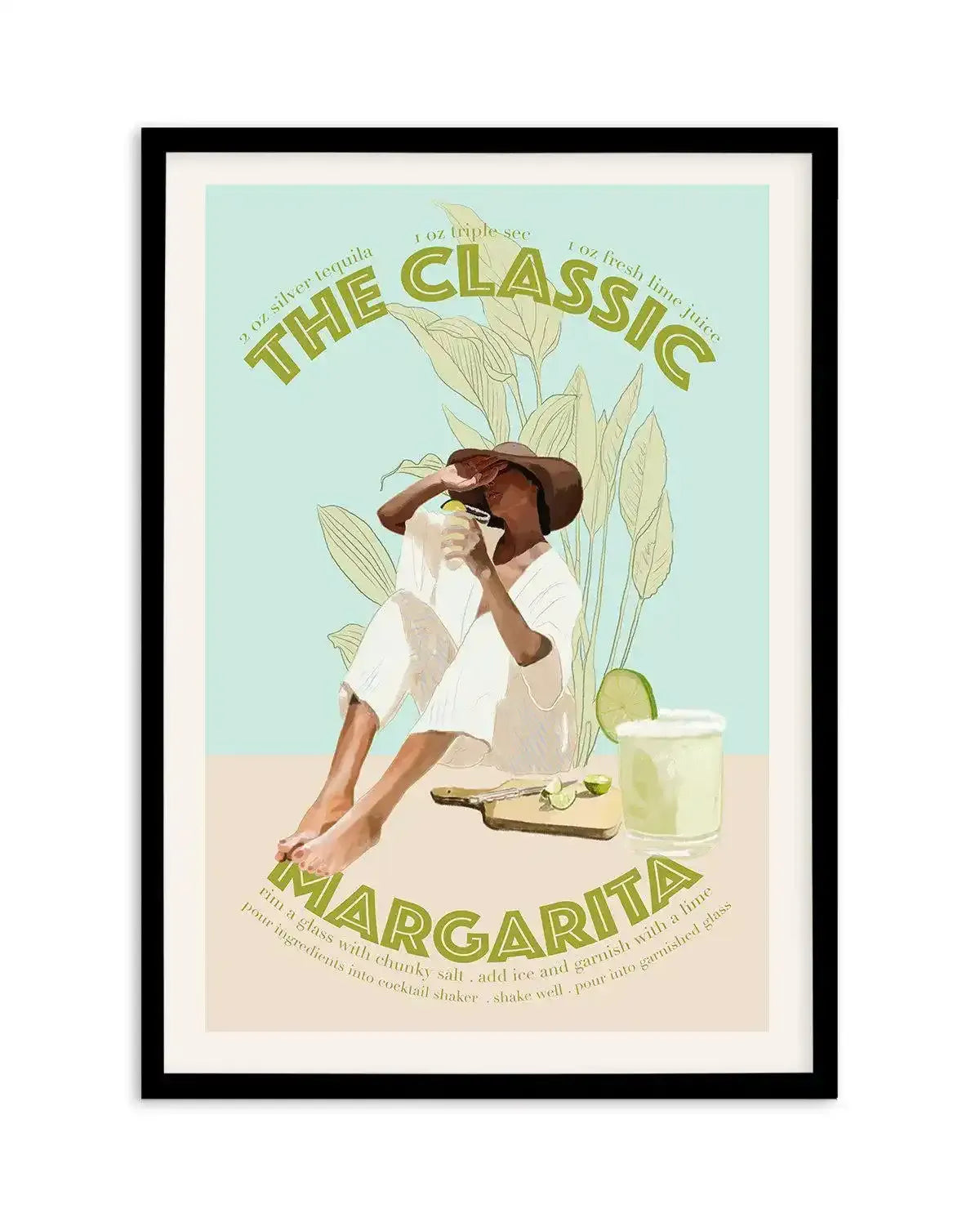 The Classic Margarita By Jenny Liz Rome Art Print-PRINT-Olive et Oriel-Olive et Oriel-A5 | 5.8" x 8.3" | 14.8 x 21cm-Black-With White Border-Buy-Australian-Art-Prints-Online-with-Olive-et-Oriel-Your-Artwork-Specialists-Austrailia-Decorate-With-Coastal-Photo-Wall-Art-Prints-From-Our-Beach-House-Artwork-Collection-Fine-Poster-and-Framed-Artwork