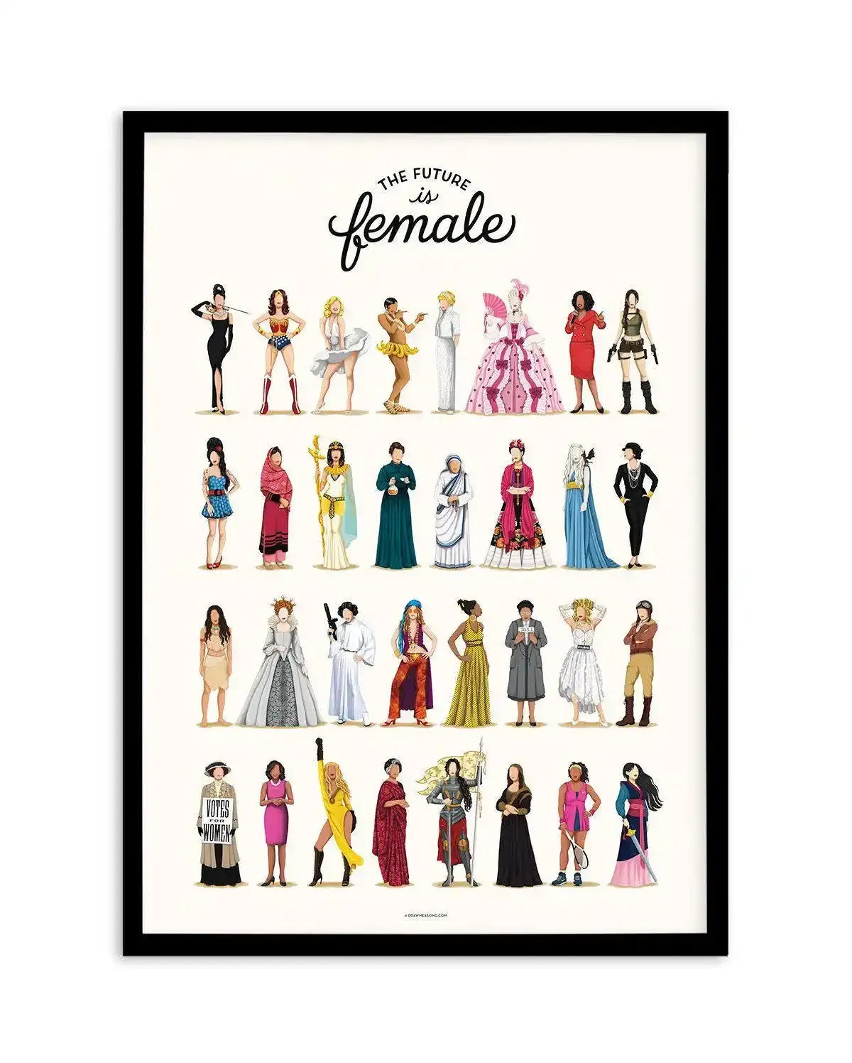 The Future Is Female | Draw Me A Song Collection Art Print-PRINT-Olive et Oriel-Olive et Oriel-A5 | 5.8" x 8.3" | 14.8 x 21cm-Black-With White Border-Buy-Australian-Art-Prints-Online-with-Olive-et-Oriel-Your-Artwork-Specialists-Austrailia-Decorate-With-Coastal-Photo-Wall-Art-Prints-From-Our-Beach-House-Artwork-Collection-Fine-Poster-and-Framed-Artwork