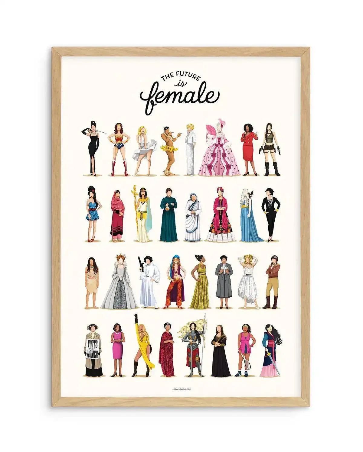 The Future Is Female | Draw Me A Song Collection Art Print-PRINT-Olive et Oriel-Olive et Oriel-A5 | 5.8" x 8.3" | 14.8 x 21cm-Oak-With White Border-Buy-Australian-Art-Prints-Online-with-Olive-et-Oriel-Your-Artwork-Specialists-Austrailia-Decorate-With-Coastal-Photo-Wall-Art-Prints-From-Our-Beach-House-Artwork-Collection-Fine-Poster-and-Framed-Artwork