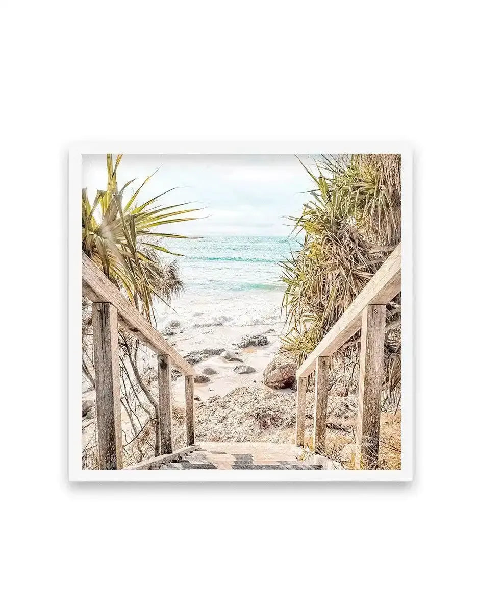 The View, Wategos SQ Art Print-PRINT-Olive et Oriel-Olive et Oriel-70x70 cm | 27.5" x 27.5"-White-With White Border-Buy-Australian-Art-Prints-Online-with-Olive-et-Oriel-Your-Artwork-Specialists-Austrailia-Decorate-With-Coastal-Photo-Wall-Art-Prints-From-Our-Beach-House-Artwork-Collection-Fine-Poster-and-Framed-Artwork