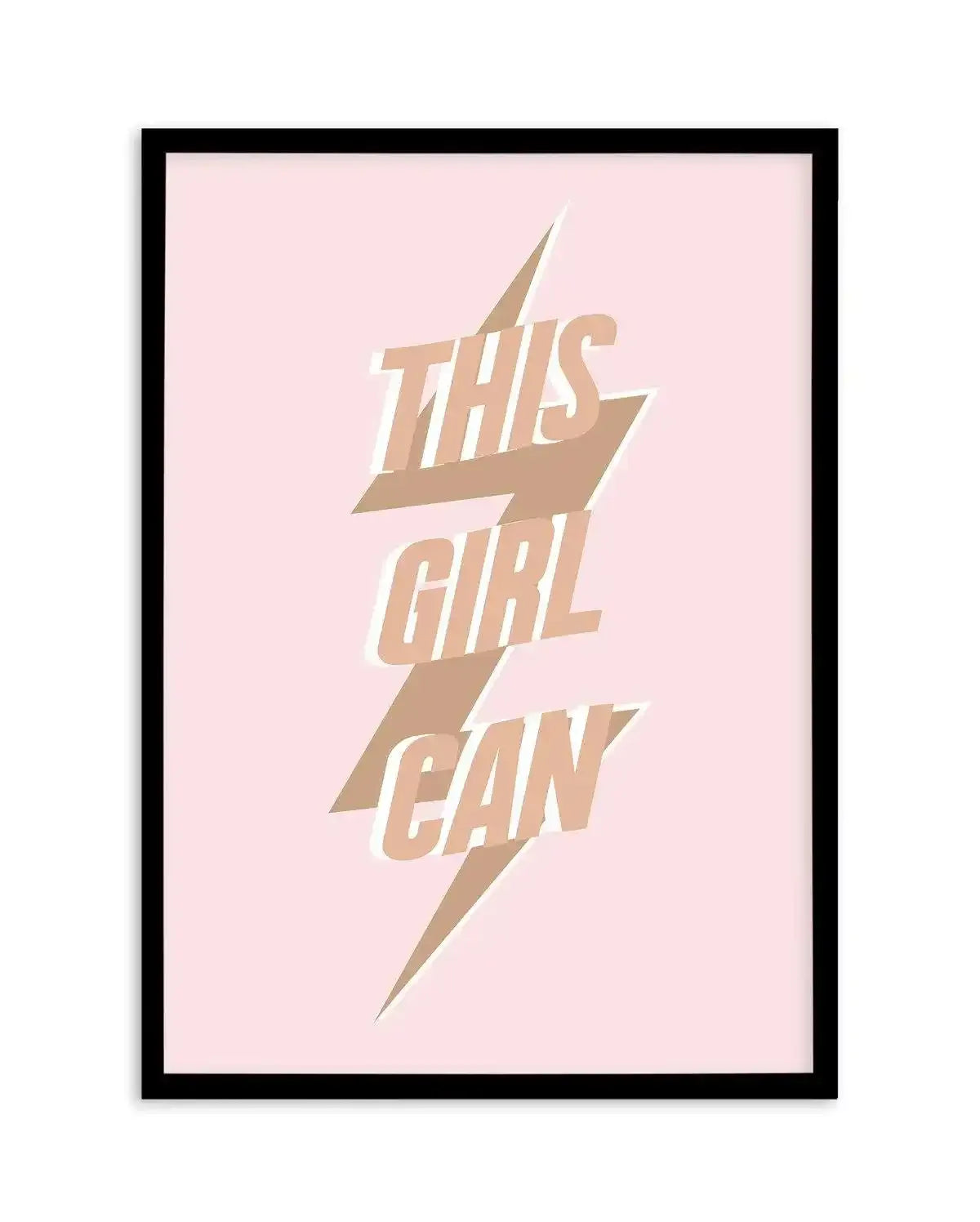 This Girl Can Art Print-PRINT-Olive et Oriel-Olive et Oriel-A5 | 5.8" x 8.3" | 14.8 x 21cm-Black-With White Border-Buy-Australian-Art-Prints-Online-with-Olive-et-Oriel-Your-Artwork-Specialists-Austrailia-Decorate-With-Coastal-Photo-Wall-Art-Prints-From-Our-Beach-House-Artwork-Collection-Fine-Poster-and-Framed-Artwork
