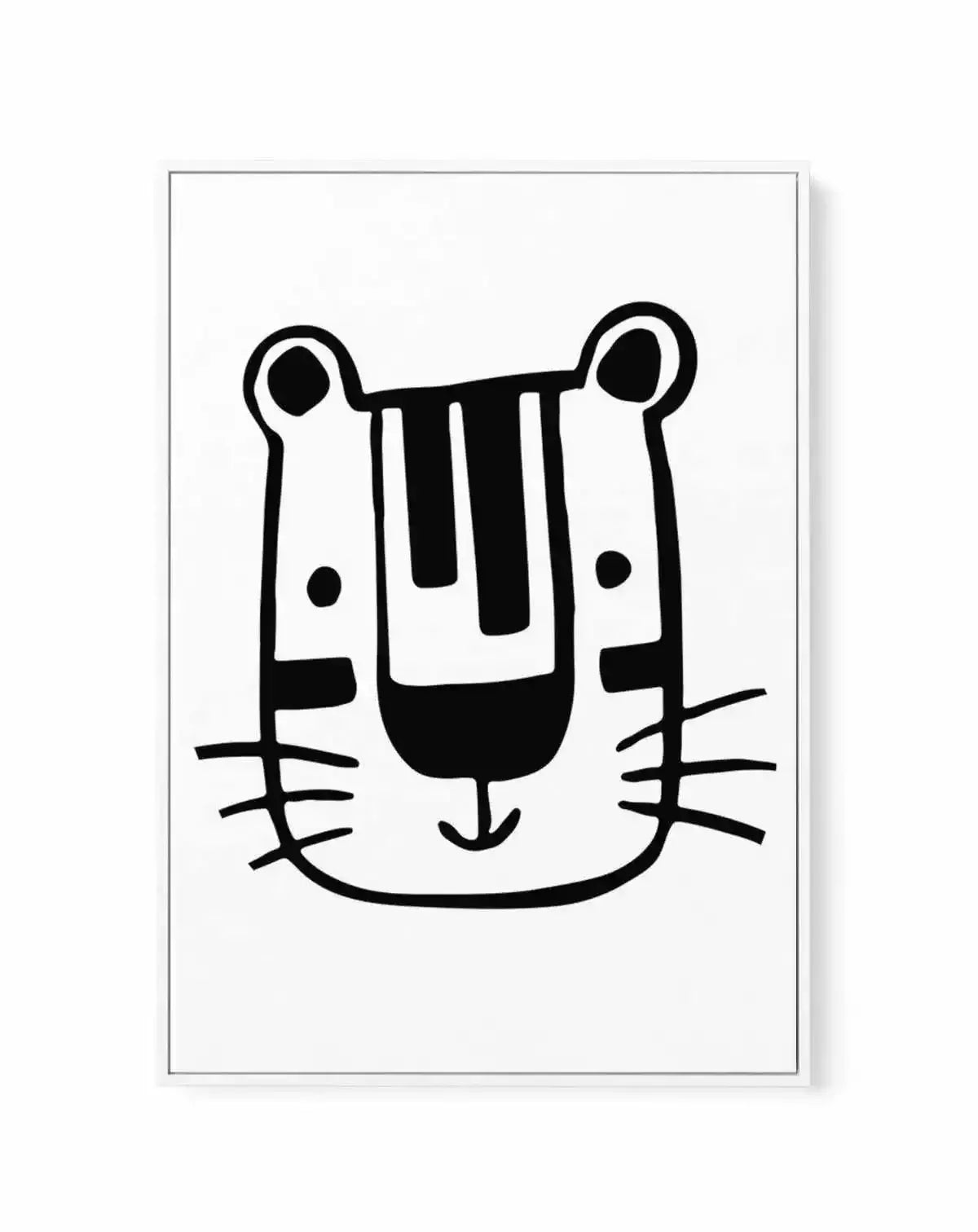 Tiger B&W | Framed Canvas-CANVAS-You can shop wall art online with Olive et Oriel for everything from abstract art to fun kids wall art. Our beautiful modern art prints and canvas art are available from large canvas prints to wall art paintings and our proudly Australian artwork collection offers only the highest quality framed large wall art and canvas art Australia - You can buy fashion photography prints or Hampton print posters and paintings on canvas from Olive et Oriel and have them delive