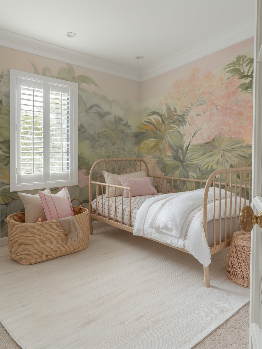 Tropic Florals Wallpaper Mural from Olive et Oriel where you can shop wallpaper and artworks online