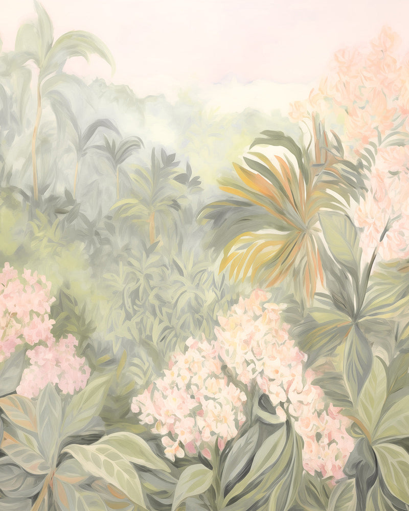 Tropic Florals Wallpaper Mural from Olive et Oriel where you can shop wallpaper and artworks online