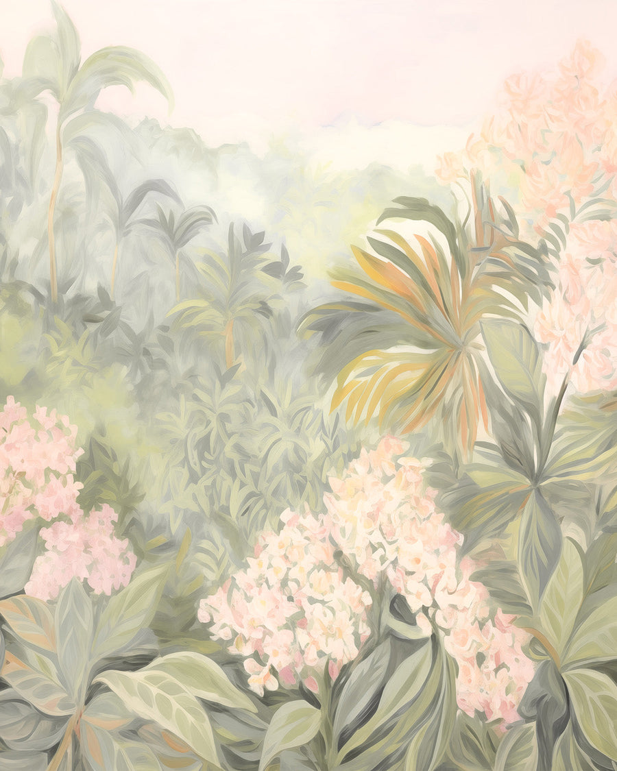 Tropic Florals Wallpaper Mural from Olive et Oriel where you can shop wallpaper and artworks online