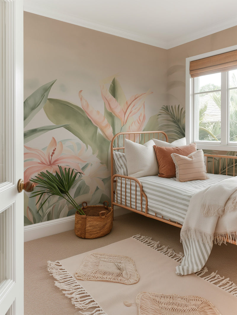 Tropical Mist Wallpaper Mural from Olive et Oriel where you can shop wallpaper and artworks online