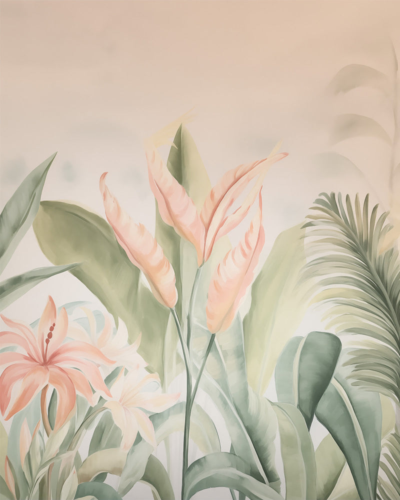 Tropical Mist Wallpaper Mural from Olive et Oriel where you can shop wallpaper and artworks online