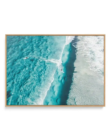 Up & Riding Mornington Victoria | Framed Canvas Art Print aqua blue coastal art print
