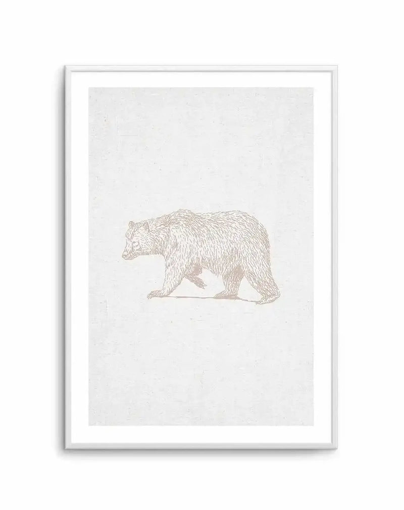 Vintage Bear on Linen | Customise Me! Art Print-PRINT-Olive et Oriel-Olive et Oriel-Buy-Australian-Art-Prints-Online-with-Olive-et-Oriel-Your-Artwork-Specialists-Austrailia-Decorate-With-Coastal-Photo-Wall-Art-Prints-From-Our-Beach-House-Artwork-Collection-Fine-Poster-and-Framed-Artwork