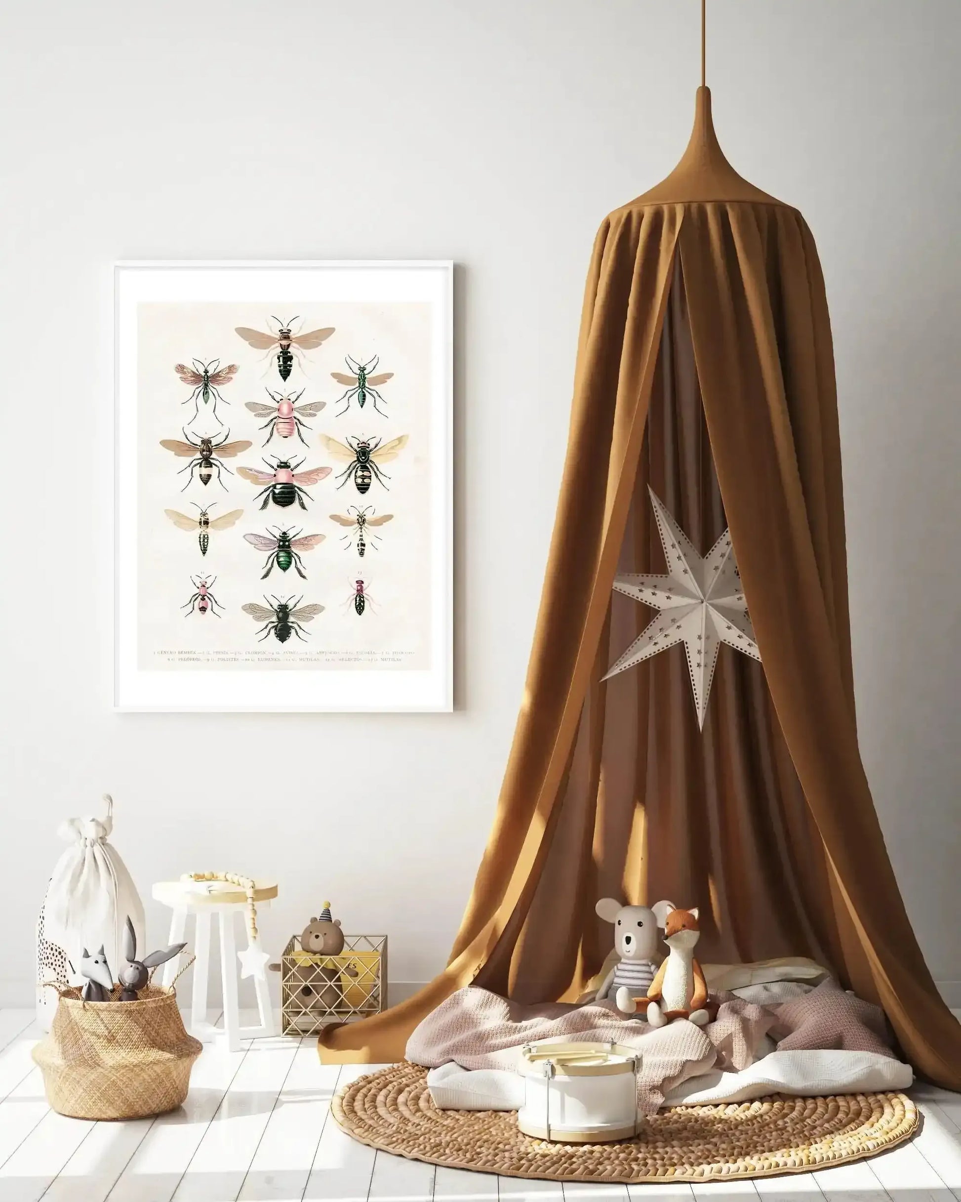 Vintage Bee Chart Art Print-PRINT-Olive et Oriel-Olive et Oriel-Buy-Australian-Art-Prints-Online-with-Olive-et-Oriel-Your-Artwork-Specialists-Austrailia-Decorate-With-Coastal-Photo-Wall-Art-Prints-From-Our-Beach-House-Artwork-Collection-Fine-Poster-and-Framed-Artwork