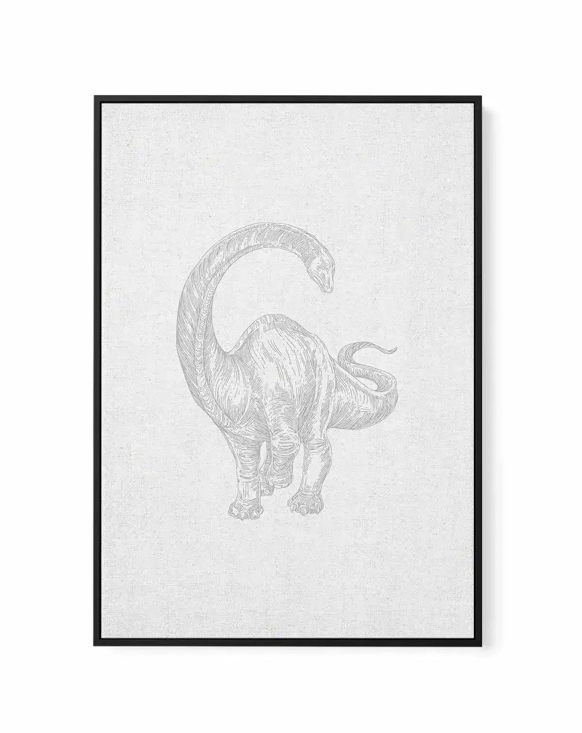 Vintage Brachiosaurus on Linen | Framed Canvas-CANVAS-You can shop wall art online with Olive et Oriel for everything from abstract art to fun kids wall art. Our beautiful modern art prints and canvas art are available from large canvas prints to wall art paintings and our proudly Australian artwork collection offers only the highest quality framed large wall art and canvas art Australia - You can buy fashion photography prints or Hampton print posters and paintings on canvas from Olive et Oriel