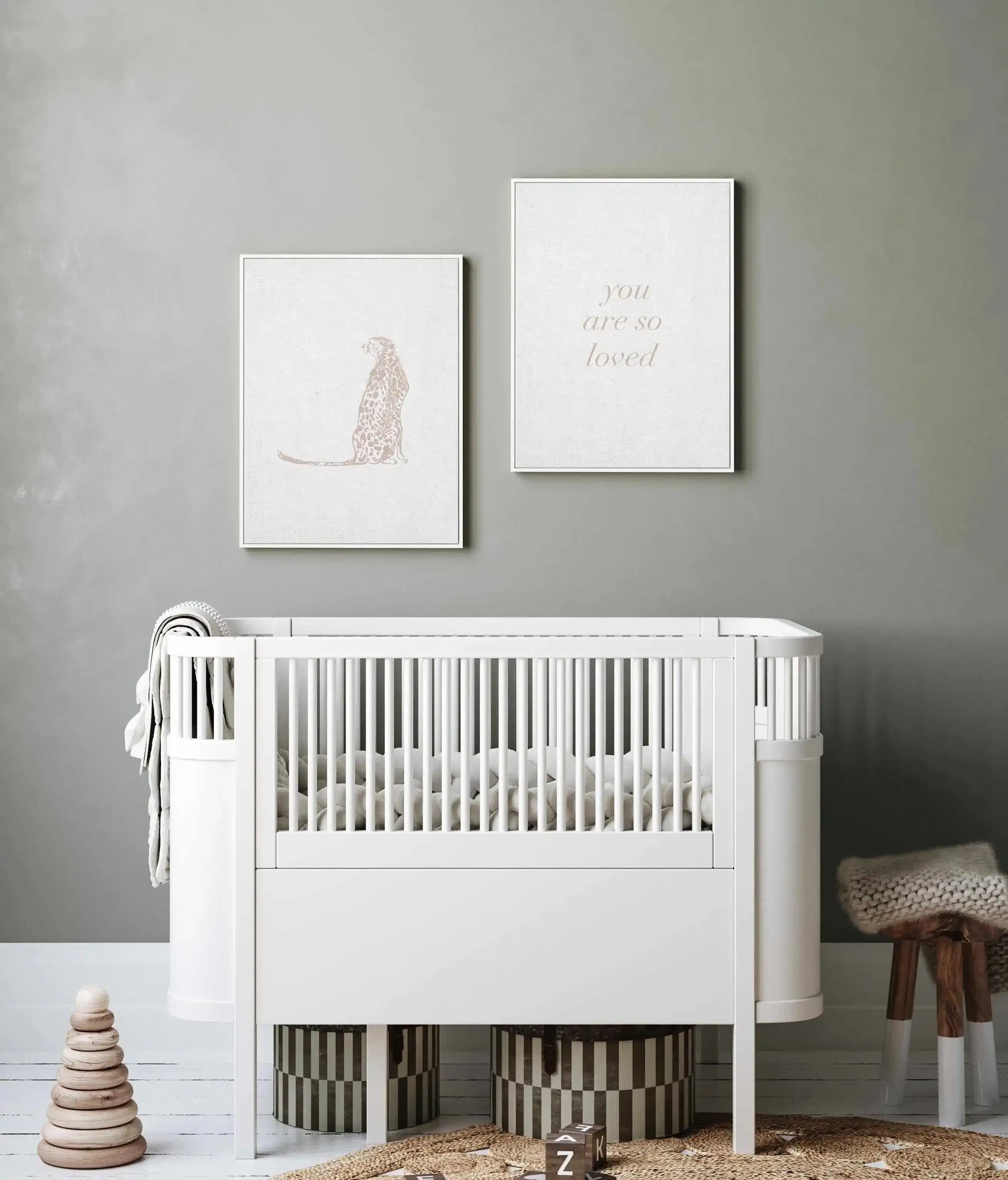 Vintage Cheetah on Linen | Framed Canvas-CANVAS-You can shop wall art online with Olive et Oriel for everything from abstract art to fun kids wall art. Our beautiful modern art prints and canvas art are available from large canvas prints to wall art paintings and our proudly Australian artwork collection offers only the highest quality framed large wall art and canvas art Australia - You can buy fashion photography prints or Hampton print posters and paintings on canvas from Olive et Oriel and h