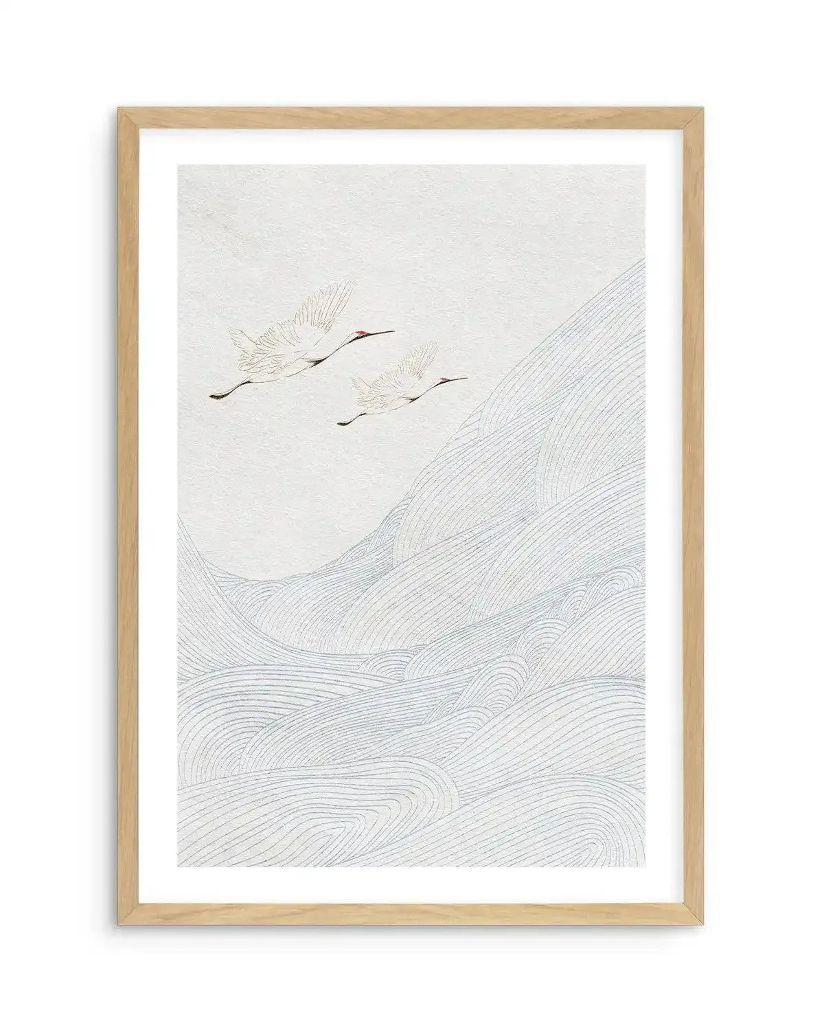 Vintage Crane I Art Print-PRINT-Olive et Oriel-Olive et Oriel-A5 | 5.8" x 8.3" | 14.8 x 21cm-Oak-With White Border-Buy-Australian-Art-Prints-Online-with-Olive-et-Oriel-Your-Artwork-Specialists-Austrailia-Decorate-With-Coastal-Photo-Wall-Art-Prints-From-Our-Beach-House-Artwork-Collection-Fine-Poster-and-Framed-Artwork