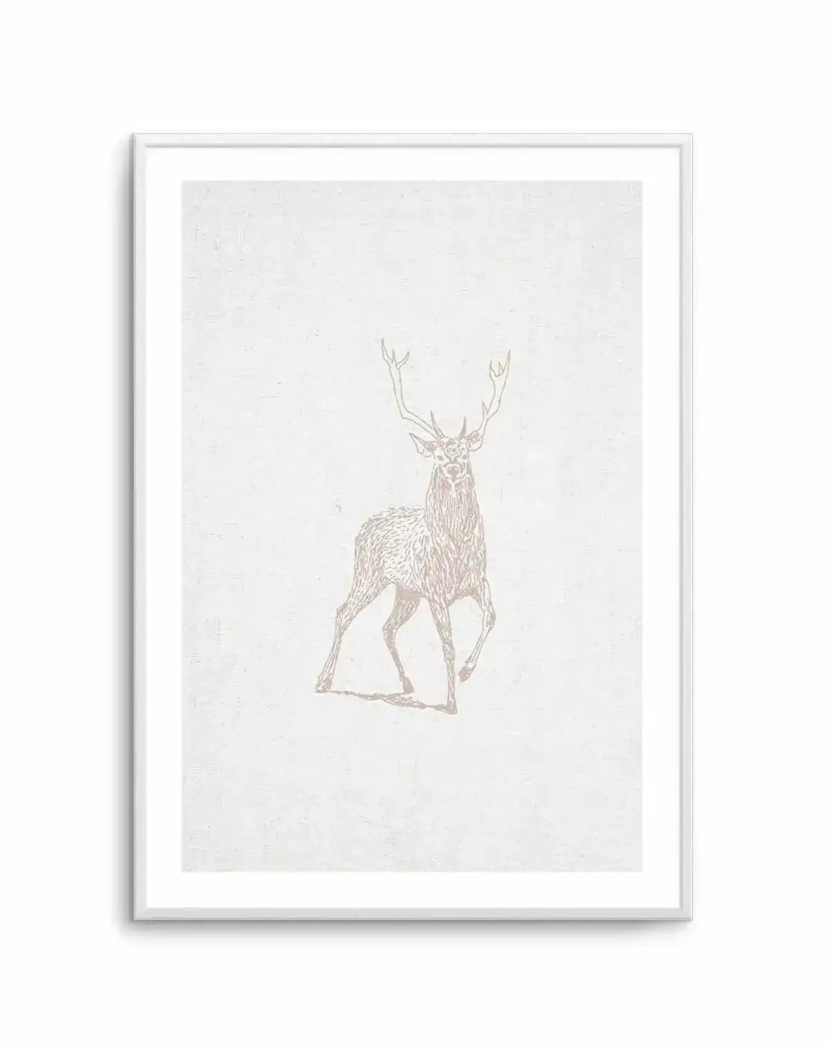 Vintage Deer on Linen | Customise Me! Art Print-PRINT-Olive et Oriel-Olive et Oriel-A5 | 5.8" x 8.3" | 14.8 x 21cm-Unframed Art Print-With White Border-Buy-Australian-Art-Prints-Online-with-Olive-et-Oriel-Your-Artwork-Specialists-Austrailia-Decorate-With-Coastal-Photo-Wall-Art-Prints-From-Our-Beach-House-Artwork-Collection-Fine-Poster-and-Framed-Artwork