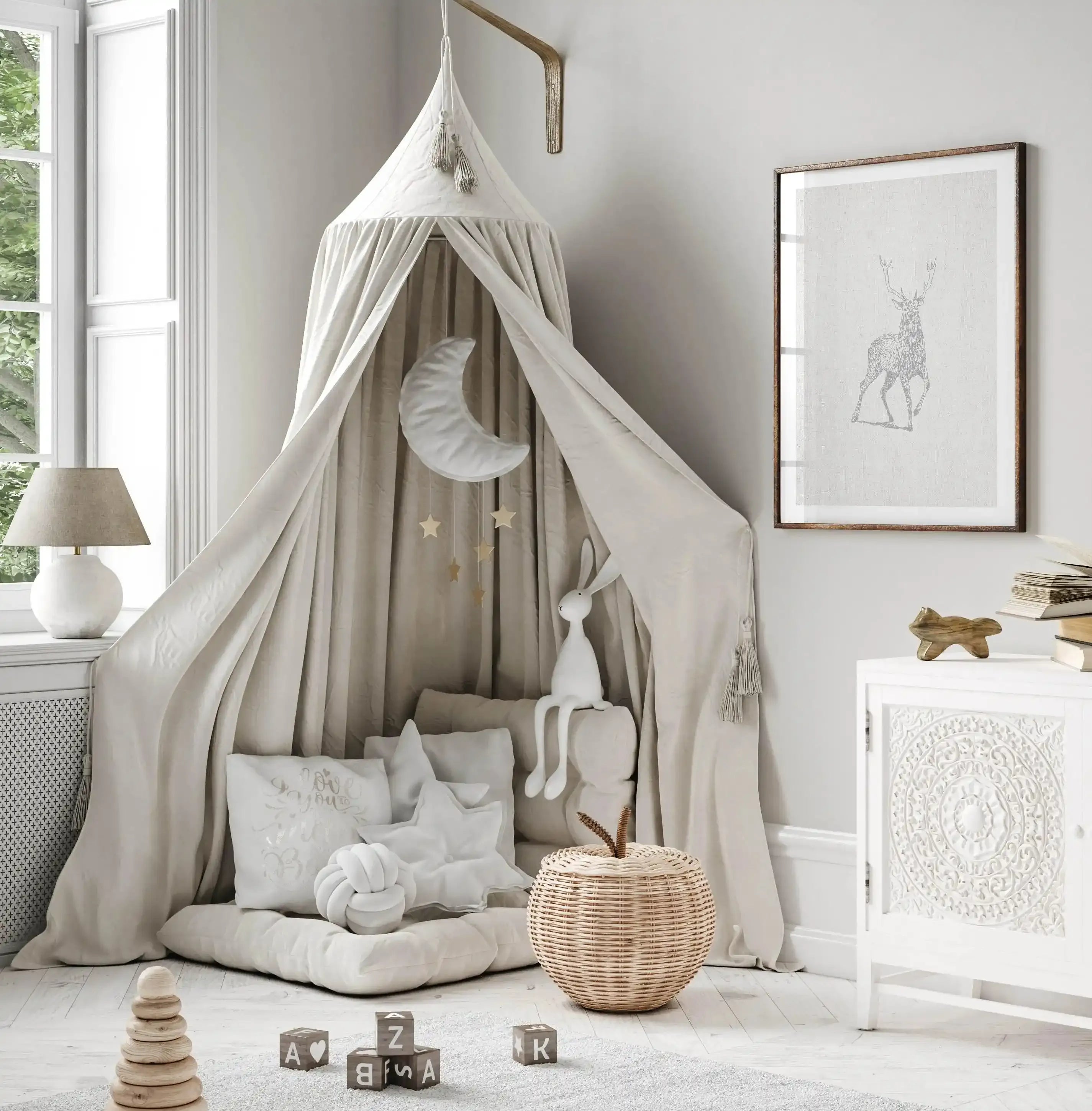 Vintage Deer on Linen | Customise Me! Art Print-PRINT-Olive et Oriel-Olive et Oriel-Buy-Australian-Art-Prints-Online-with-Olive-et-Oriel-Your-Artwork-Specialists-Austrailia-Decorate-With-Coastal-Photo-Wall-Art-Prints-From-Our-Beach-House-Artwork-Collection-Fine-Poster-and-Framed-Artwork